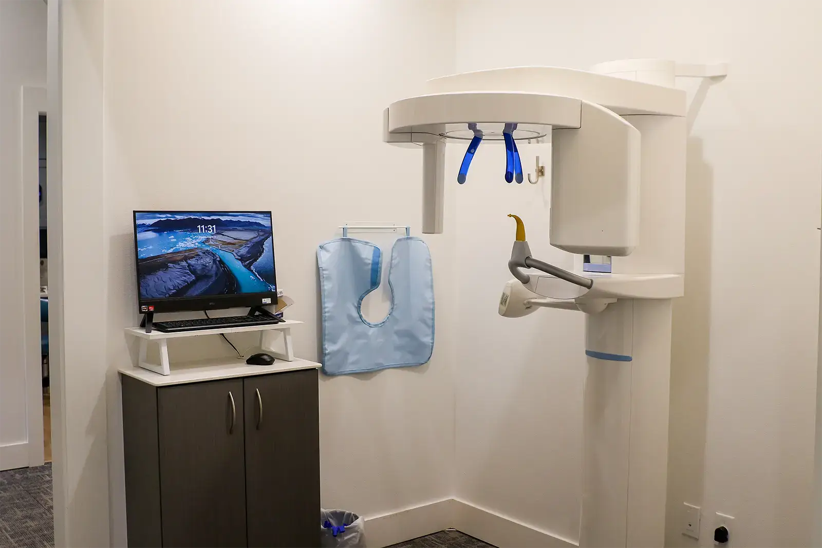 Modern patient treatment room at Troup Family Dental