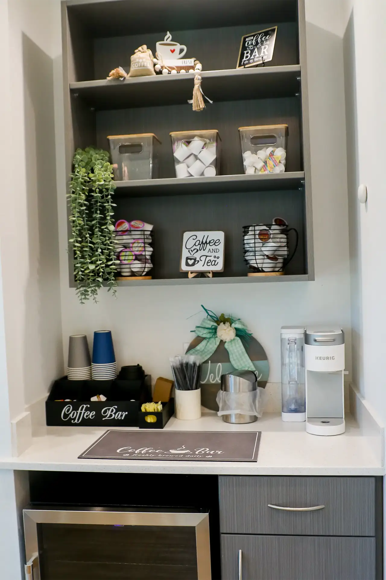 Welcoming refreshment area at Troup Family Dental